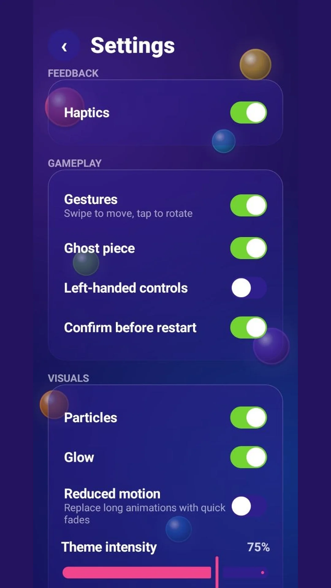 Plinko settings