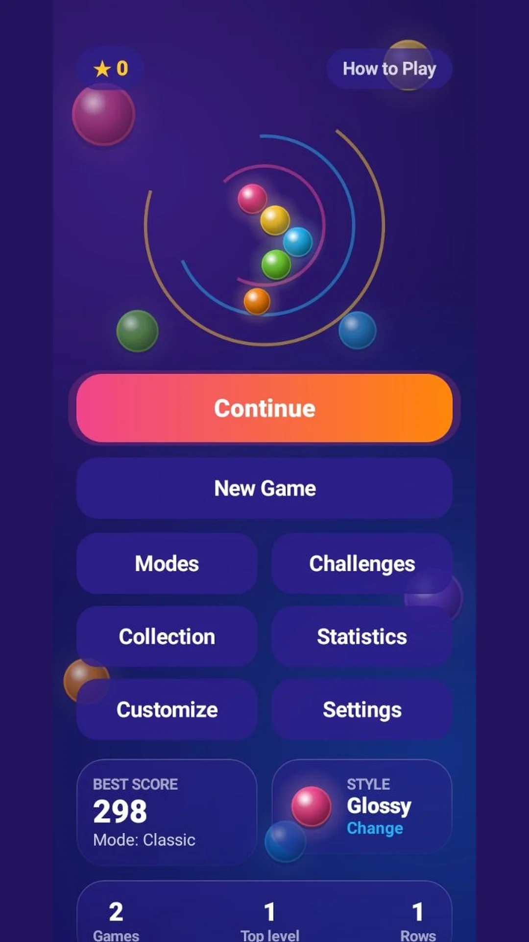 Plinko main menu with sonar rings